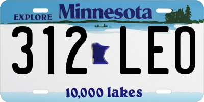 MN license plate 312LEO