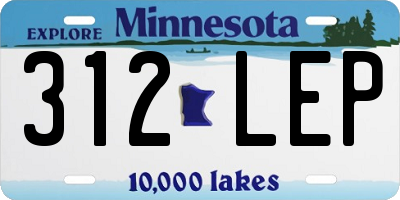 MN license plate 312LEP