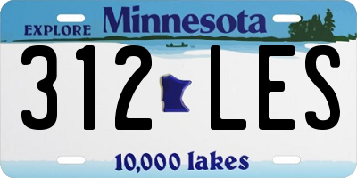 MN license plate 312LES