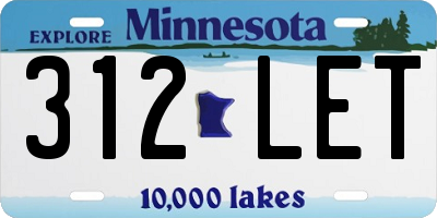 MN license plate 312LET