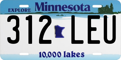 MN license plate 312LEU