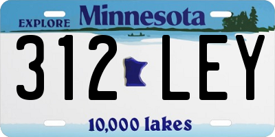 MN license plate 312LEY