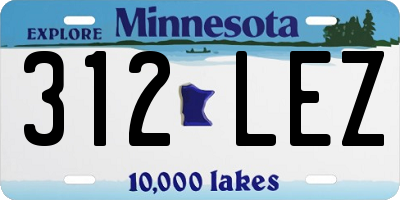 MN license plate 312LEZ