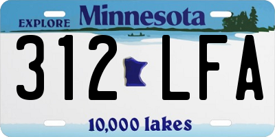 MN license plate 312LFA