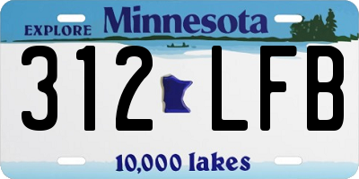 MN license plate 312LFB