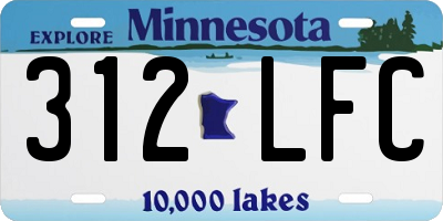 MN license plate 312LFC