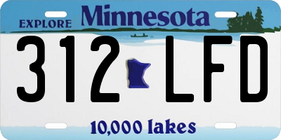 MN license plate 312LFD