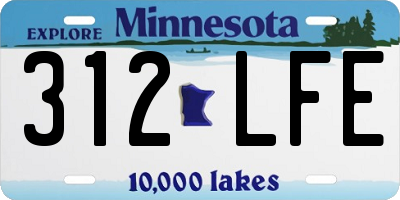 MN license plate 312LFE