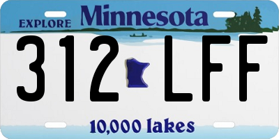 MN license plate 312LFF