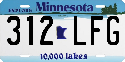 MN license plate 312LFG