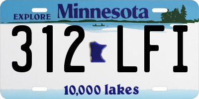 MN license plate 312LFI