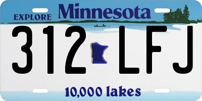 MN license plate 312LFJ
