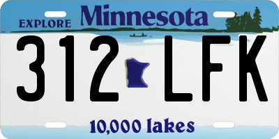 MN license plate 312LFK