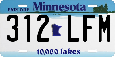MN license plate 312LFM