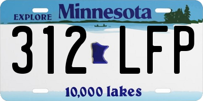MN license plate 312LFP