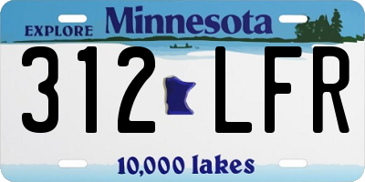 MN license plate 312LFR
