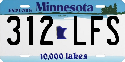 MN license plate 312LFS