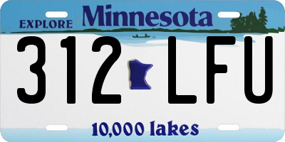 MN license plate 312LFU