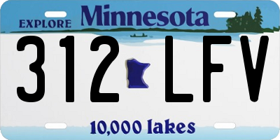 MN license plate 312LFV