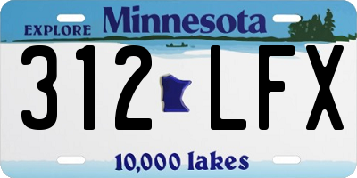 MN license plate 312LFX