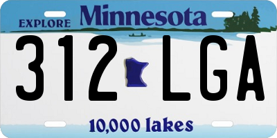 MN license plate 312LGA