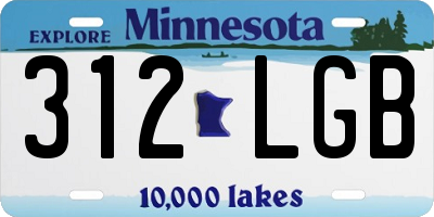 MN license plate 312LGB