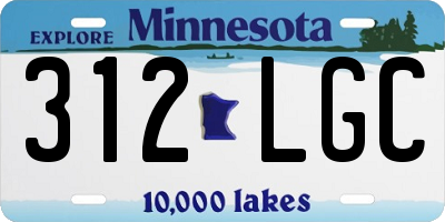 MN license plate 312LGC
