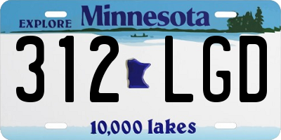 MN license plate 312LGD