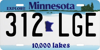MN license plate 312LGE