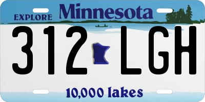 MN license plate 312LGH