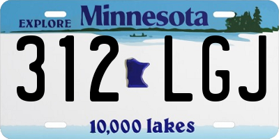 MN license plate 312LGJ