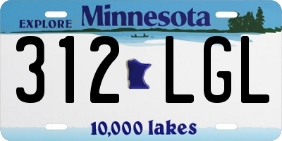 MN license plate 312LGL
