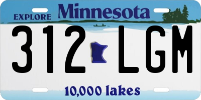 MN license plate 312LGM
