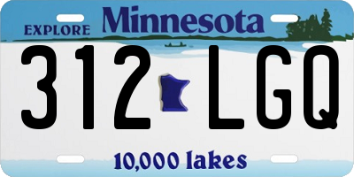 MN license plate 312LGQ