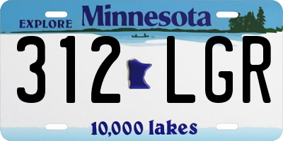 MN license plate 312LGR