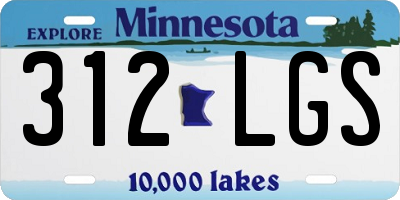 MN license plate 312LGS