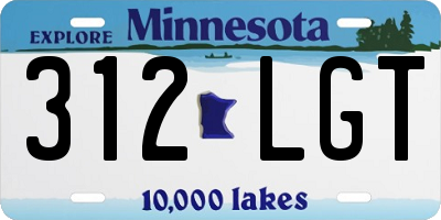 MN license plate 312LGT