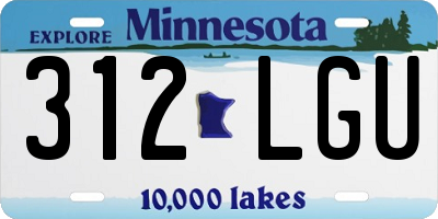 MN license plate 312LGU