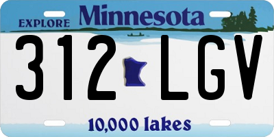 MN license plate 312LGV