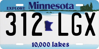 MN license plate 312LGX