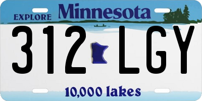 MN license plate 312LGY