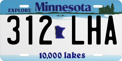 MN license plate 312LHA