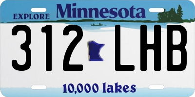MN license plate 312LHB