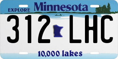 MN license plate 312LHC