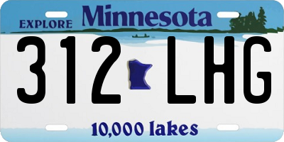 MN license plate 312LHG