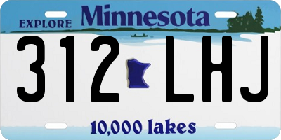 MN license plate 312LHJ