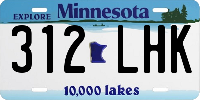MN license plate 312LHK