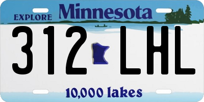 MN license plate 312LHL