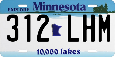 MN license plate 312LHM