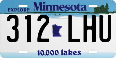MN license plate 312LHU